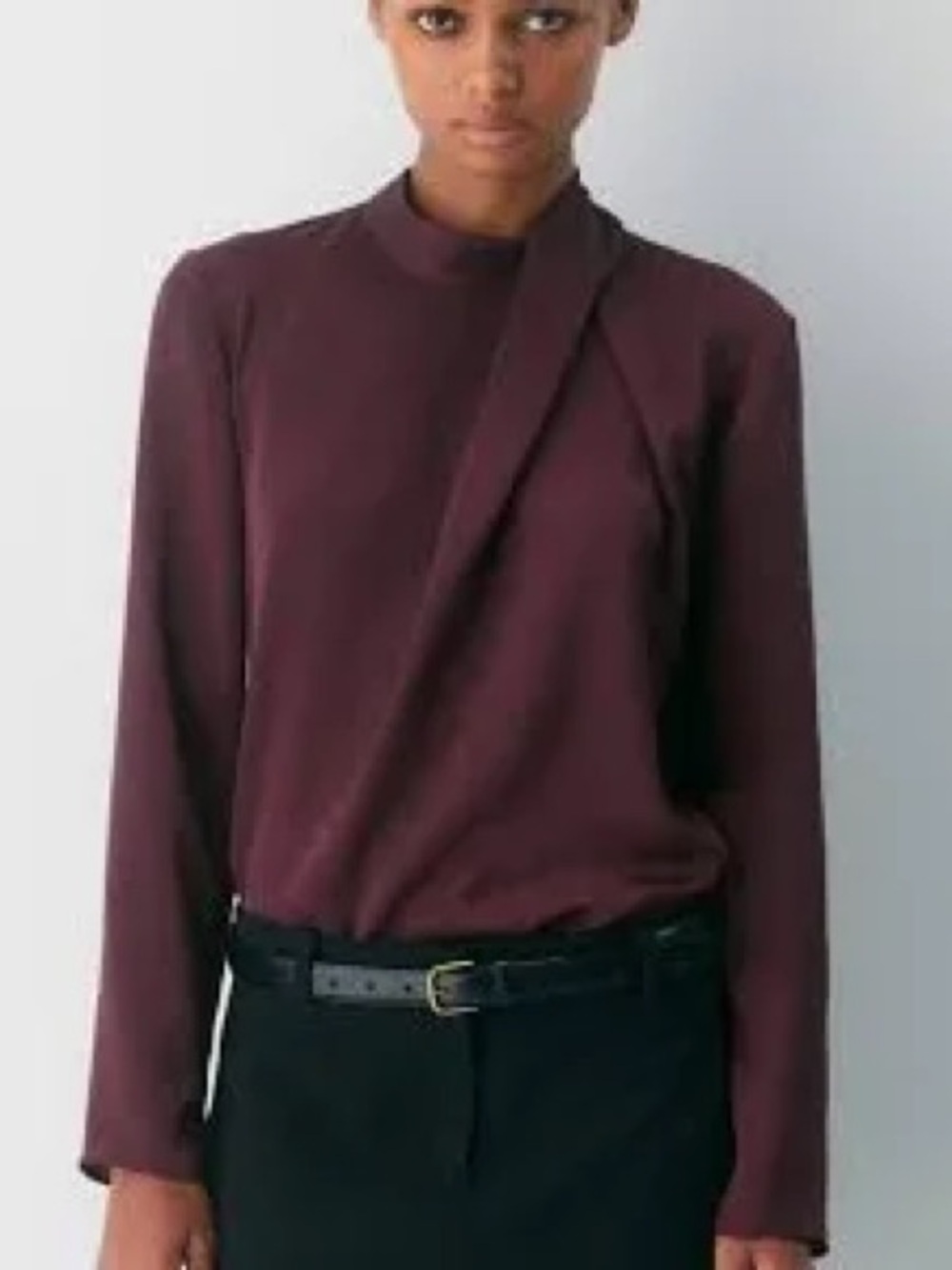 Babaton  Green 3/4 Sleeve Draped Blouse